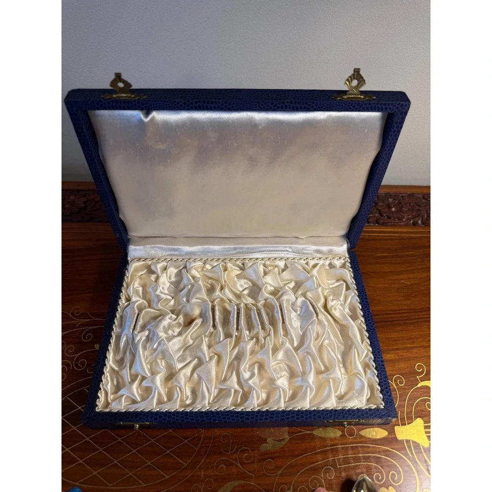 Vintage Norwegian Sterling Silver‎ Enamel Demitasse Spoon Set with Box